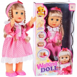 Papusa interactiva cu senzori MalPlay Belinda merge, canta si vorbeste in limba engleza 42 cm