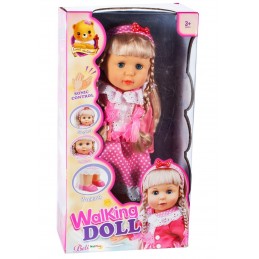 Papusa interactiva cu senzori MalPlay Belinda merge, canta si vorbeste in limba engleza 42 cm