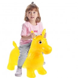 Jucarie interactiva Malplay Magarus gonflabil pentru sarit din cauciuc galben