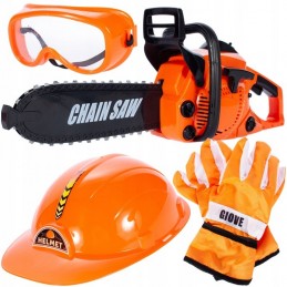 Set de joaca MalPlay drujba cu baterii pentru copii cu manusi,ochelari si casca de protectie