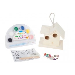 Set pictura MalPlay Casuta din lemn pentru pasari de pictat si decorat
